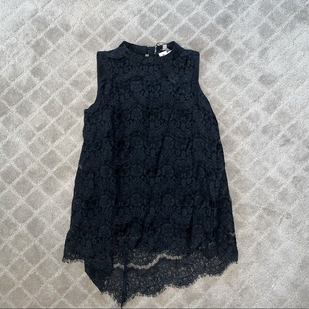 Rose and Olive Black lace tank top